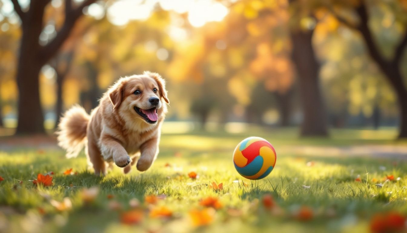 A woman plays fetch with her dog in a park.